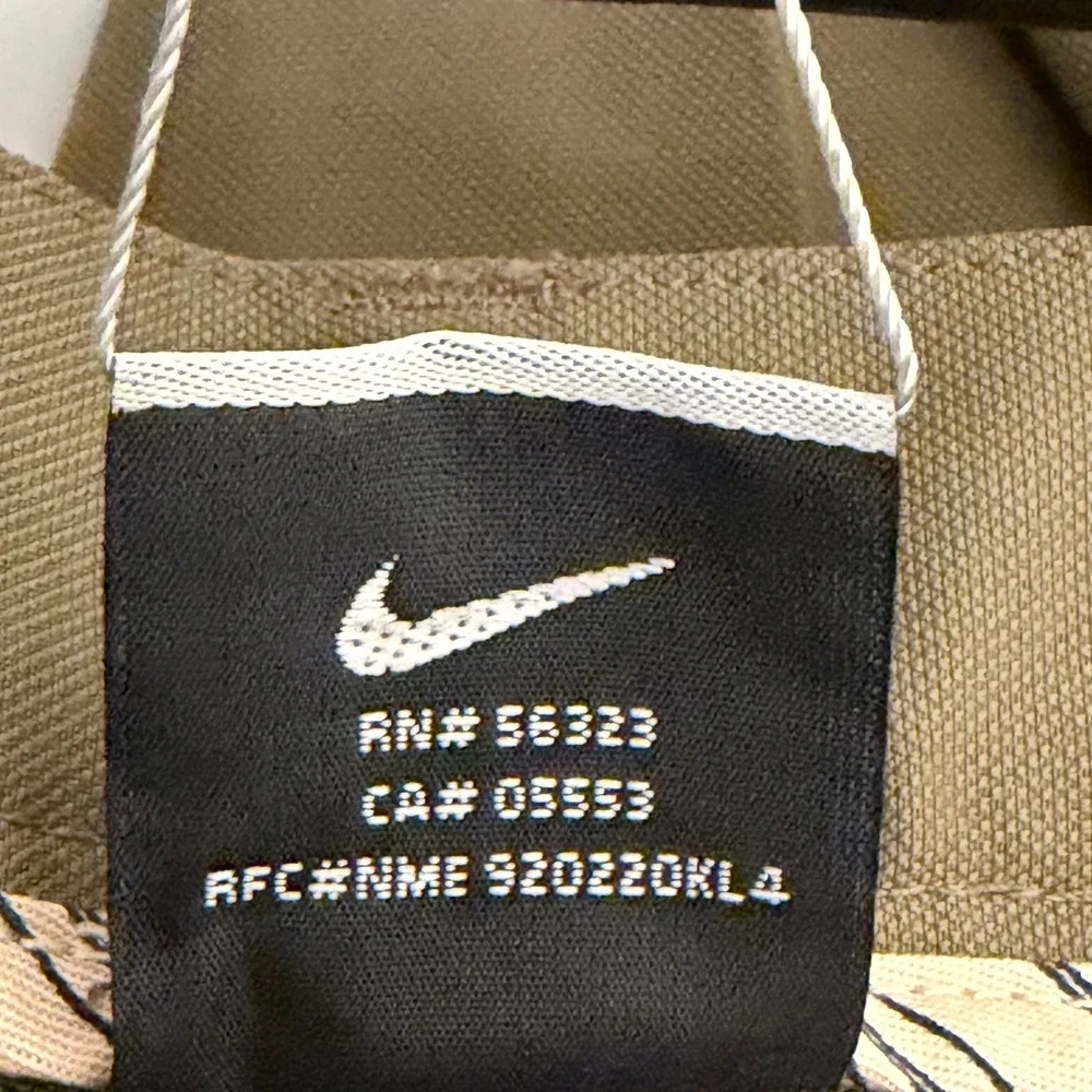 Nike Golf Fit Dry Pleated Cuffed Pants Mens 33x32 Brown Khaki Trousers NEW